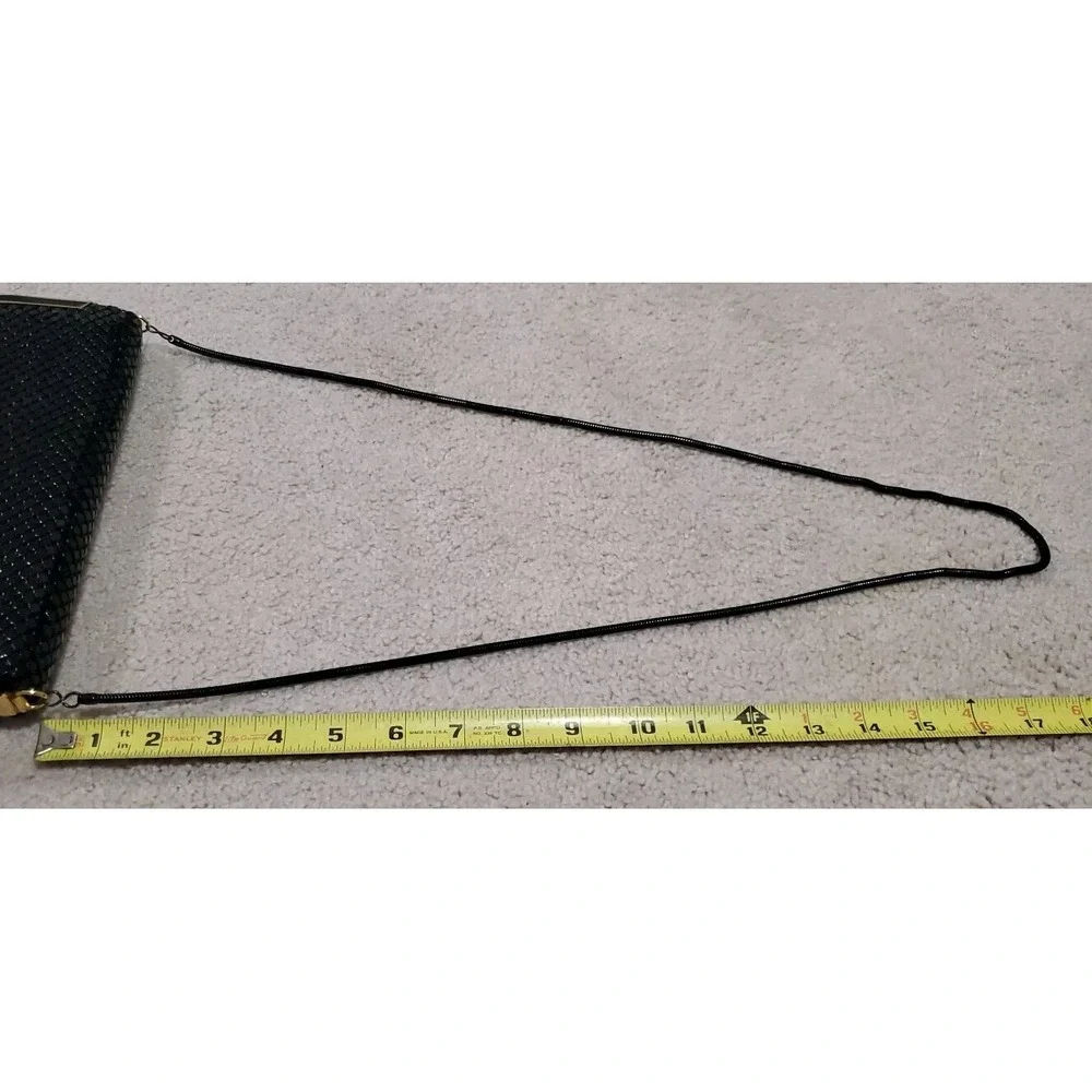 Vintage Black Aluminum Mesh Evening Bag Crossbody Clutch Purse Wallet/Coin Purse